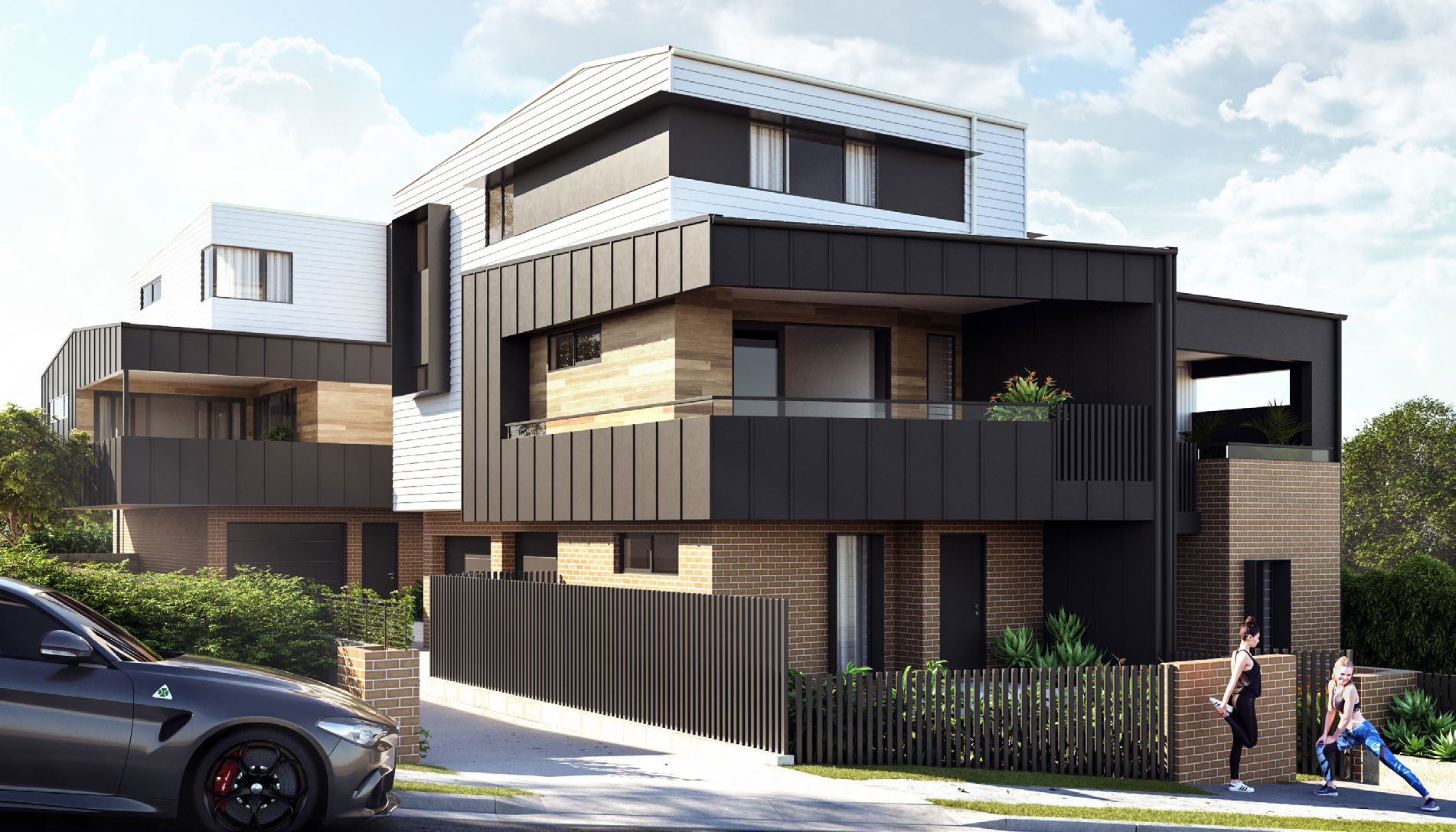 Bar Beach — Four luxury townhouses, completed