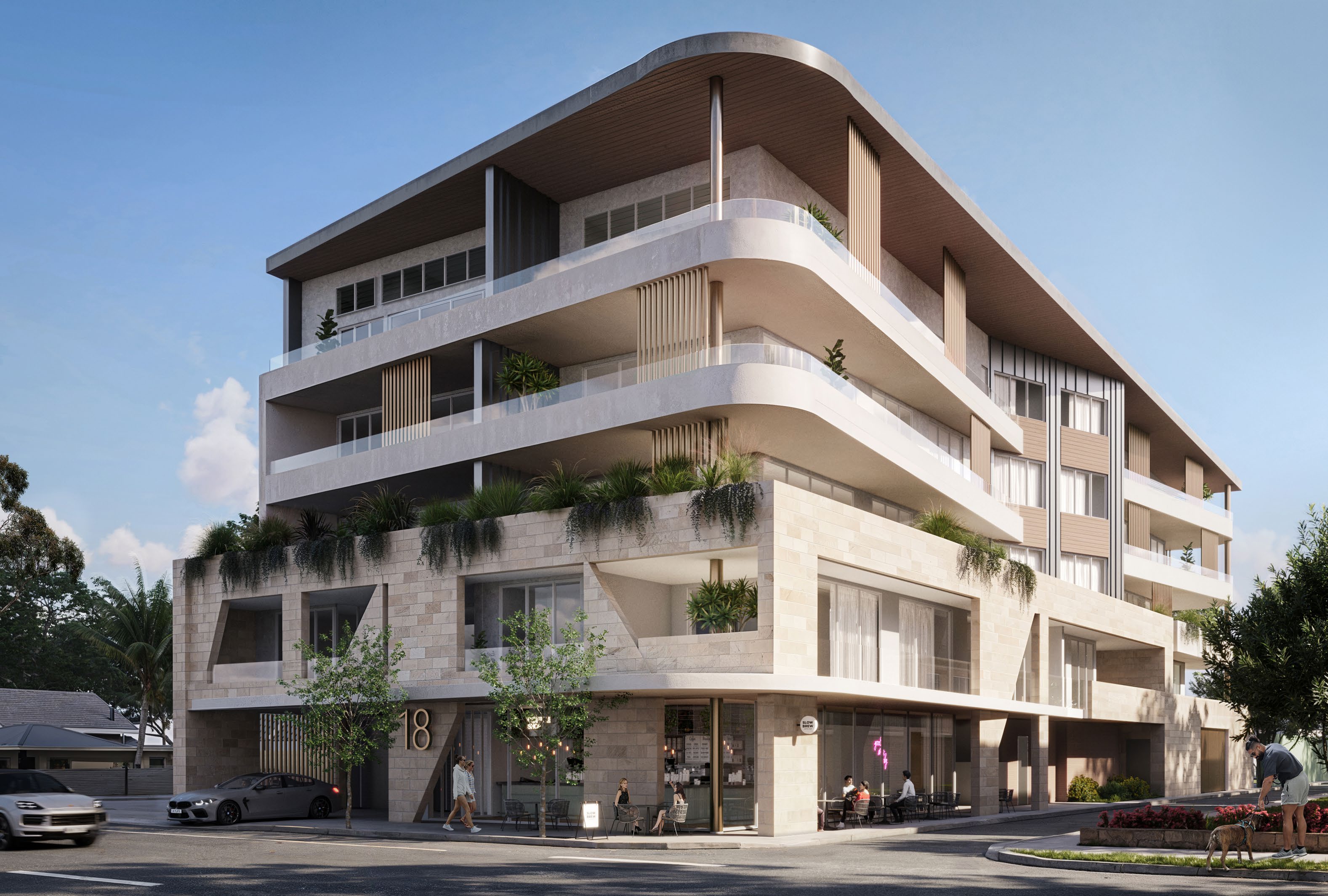 Exterior render of The Jewel, the current Dimora Projects development at Soldiers Point